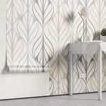 Tapet personalizat art deco in nuante deschise mid century