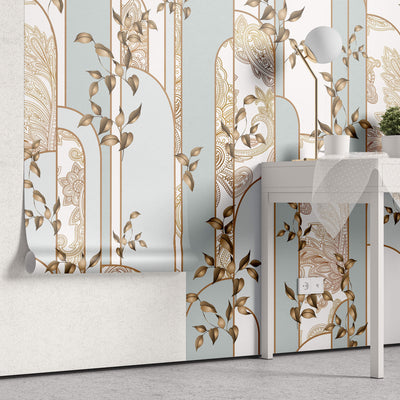 Tapet personalizat - BRONZE&MINT ART DECO