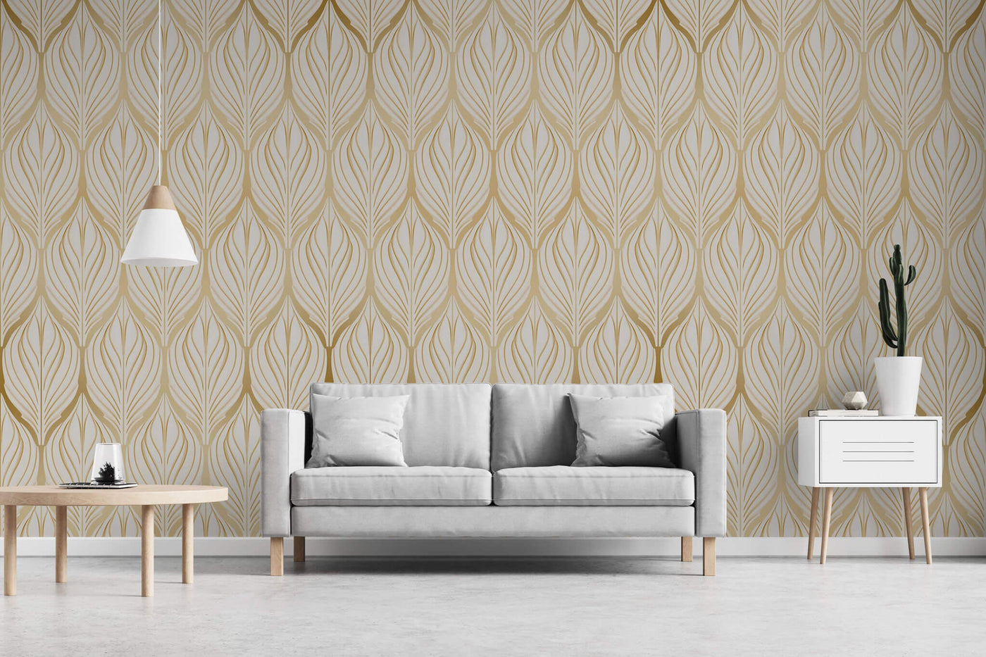 Tapet personalizat - GOLDEN LEAF BLOSSOM