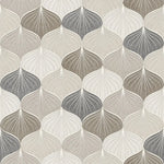Tapet personalizat art deco in nuante pamantii cu model de scoici sea shells