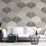 Tapet personalizat art deco in nuante pamantii cu model de scoici sea shells