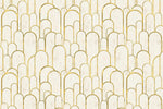 Tapet personalizat art deco cu arcade aurii pe fundal alb texturat in stil art deco golden arches