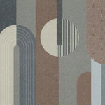 Tapet personalizat art deco cu figuri de inspiratie art deco textura si culori pamantii in contrast matte granit