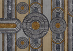 Tapet personalizat art deco cu figuri de inspiratie art deco cu textura de antracit si bronz anthracite