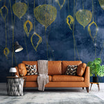 Tapet personalizat fine art cu insertii aurii si puncte stralucitoare pe un fundal albastru inchis midnight spark