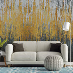 Tapet personalizat fine art cu straturi texturate in dungi gri aurii si negre textured art