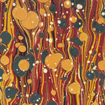 Tapet personalizat fine art cu pictura acrilica in stil de turnare in culori calde pouring art
