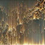 Tapet personalizat fine art in nuante de auriu si negru golden northen lights