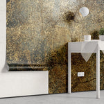 Tapet personalizat fine art cu sclipici auriu nisipos in prim plan sandy glitter