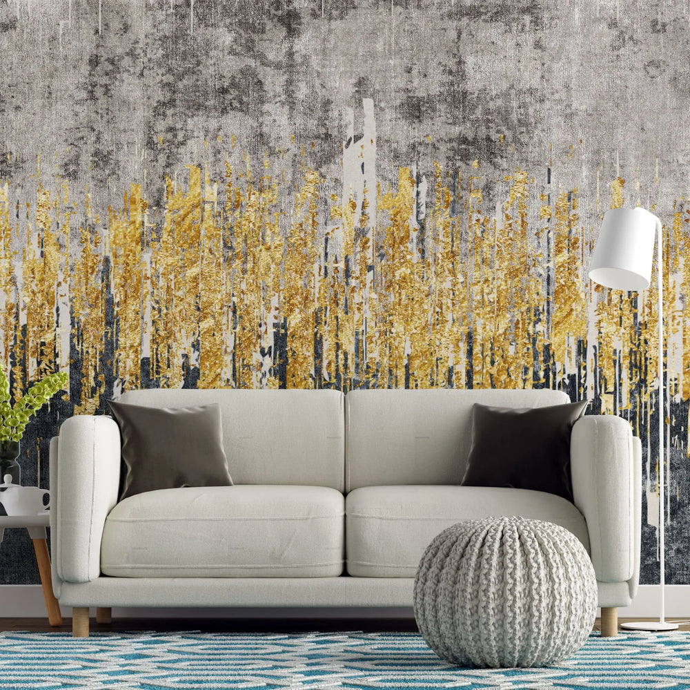 Tapet personalizat fine art cu dungi aurii pe un fundal vintage scratched gold