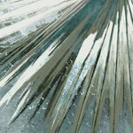 Tapet personalizat fine art cu frunza de palmier pictata artistic in nuante de verde artistic palm leaf