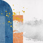 Tapet personalizat fine art cu design abstract si pate de culoare yellow splash