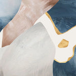 Tapet personalizat fine art cu pictura abstracta in nuante de albastru roz gri si detalii aurii pink dream