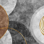 Tapet personalizat fine art cu elemente artistice in nuante inchise si aurii dark sand circle