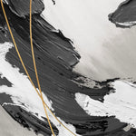 Tapet personalizat fine art cu vopsea acrilica neagra si dungi aurii black acrylic