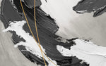 Tapet personalizat fine art cu vopsea acrilica neagra si dungi aurii black acrylic