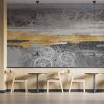 Tapet personalizat fine art cu structura abstracta in nuante de gri si aramiu winter sunset