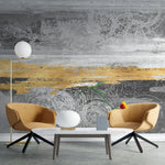 Tapet personalizat fine art cu structura abstracta in nuante de gri si aramiu winter sunset