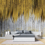 Tapet personalizat fine art cu dungi aurii si umbre negre golden curtains