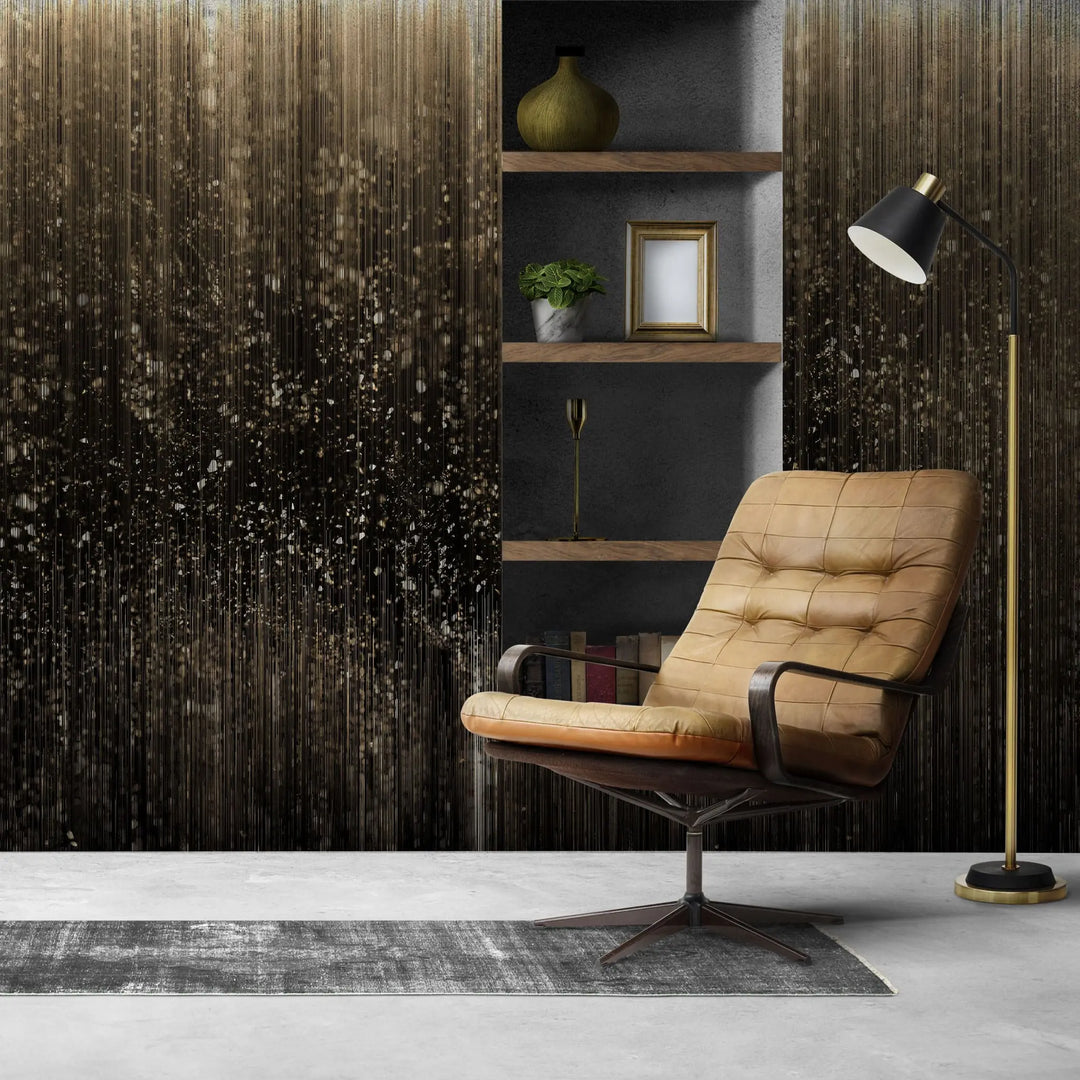 Tapet personalizat fine art cu ploaie de sclipici pe fundal negru glitter shower