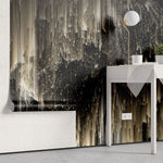 Tapet personalizat fine art in nuante de auriu si negru dark golden northen lights