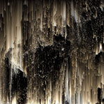 Tapet personalizat fine art in nuante de auriu si negru dark golden northen lights