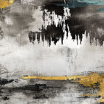 Tapet personalizat fine art cu textura de canvas pictat in nuante de negru si albastru cu detalii aurii painted canvas