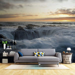 Tapet personalizat fotografie cu cascada surprinsa la rasarit dawn waterfall