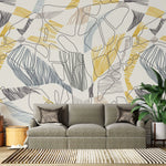 Tapet personalizat line art cu modele abstracte colorate abstract line art