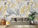 Tapet personalizat line art cu modele abstracte colorate abstract line art
