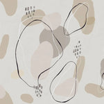 Tapet personalizat line art cu linii si puncte in nuante de bej si roz pudrat lines & dots