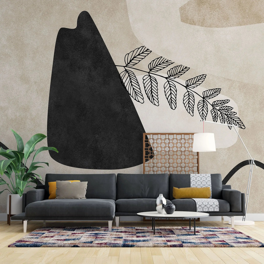 Tapet personalizat line art cu design minimalist minimalist art