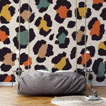 Tapet personalizat modern cu model de leopard animal print colorat modern cheeath