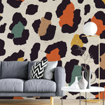 Tapet personalizat modern cu model de leopard animal print colorat modern cheeath