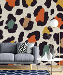 Tapet personalizat modern cu model de leopard animal print colorat modern cheeath