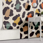 Tapet personalizat modern cu model de leopard animal print colorat modern cheeath