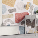 Tapet personalizat modern cu forme geometrice punctate colorate in stil retro retro dots