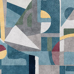 Tapet personalizat modern cu forme geometrice retro colorate retro geometric