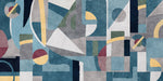Tapet personalizat modern cu forme geometrice retro colorate retro geometric