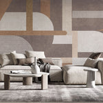 Tapet personalizat modern cu forme geometrice in nuante de bej si maro brown shades