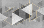Tapet personalizat modern cu forme abstracte in nuante de gri si detalii aurii the grey illusion