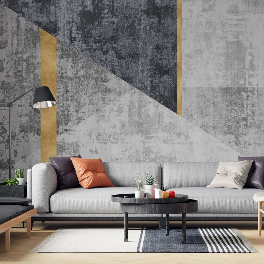 Tapet personalizat modern cu forme abstracte in stil industrial industrial shades