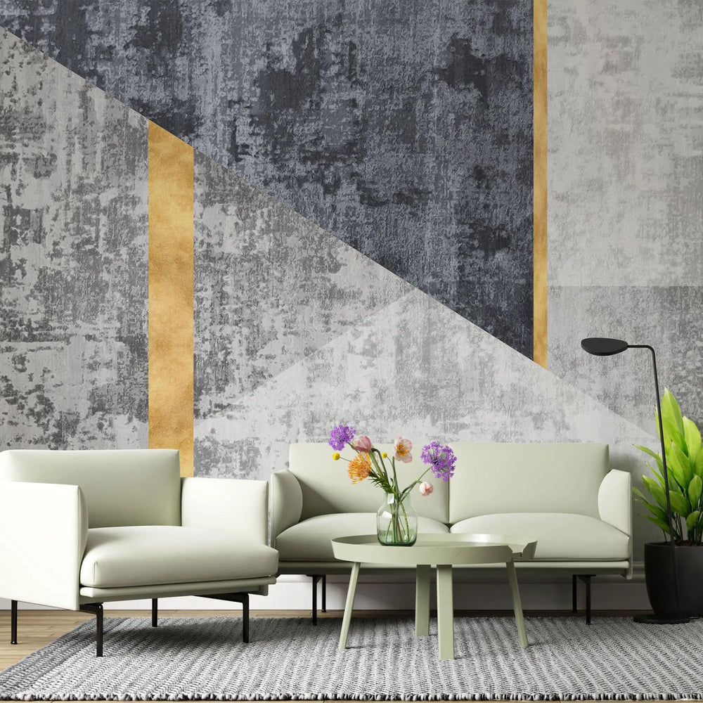 Tapet personalizat modern cu forme abstracte in stil industrial industrial shades