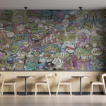 Tapet personalizat pop art & cartoon cu expresii in stil retro retro speech bubbles