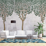 Tapet personalizat forest cu copaci in stil celtic celtic trees