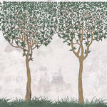 Tapet personalizat forest cu copaci in stil celtic celtic trees