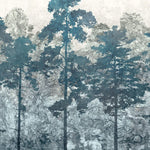 Tapet personalizat forest cu copaci in tonuri de albastru blue forest