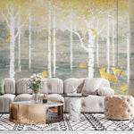 Tapet personalizat forest cu padure aurita golden forest