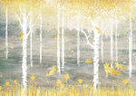 Tapet personalizat forest cu padure aurita golden forest