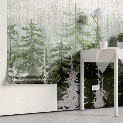 Tapet personalizat - SILVER GREEN PINE II